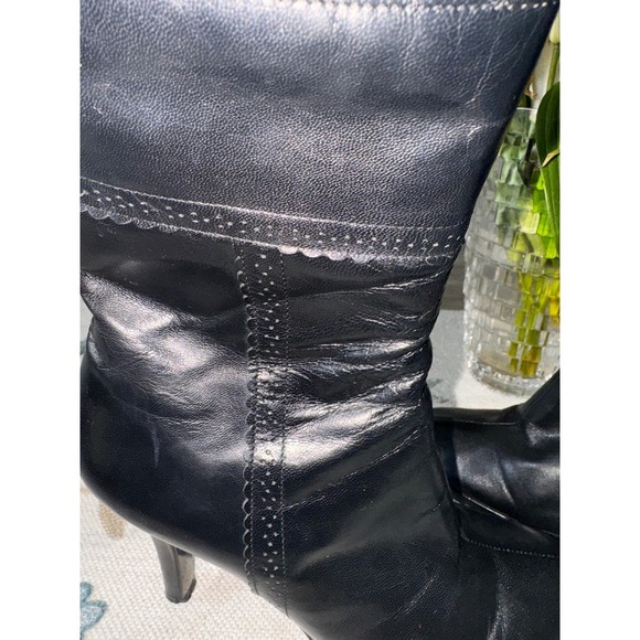Bandolino Black Leather Heeled Ankle Boots Size 7M Dressy Party Career - Picture 3 of 7